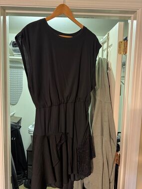 Free People Black Tiered Mini Dress